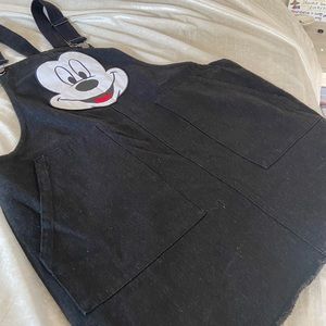 Black overall dress with Mickey Mouse